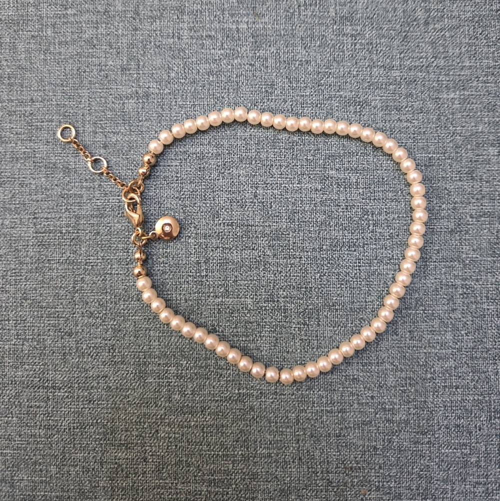 J.crew Pearl Yellow Gold Anklet
